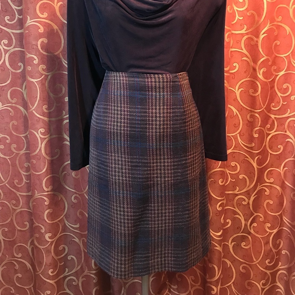 Talbots Winter plaid mini skirt